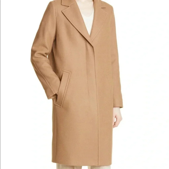 Boss Coluise Wool Blend Coat Camel Size 12 - Picture 7 of 12